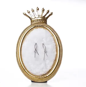 Jewelry Organizer Earring Display Display Crown Crown Jewelry Display Velvet Jewelry Frame Small Display Display