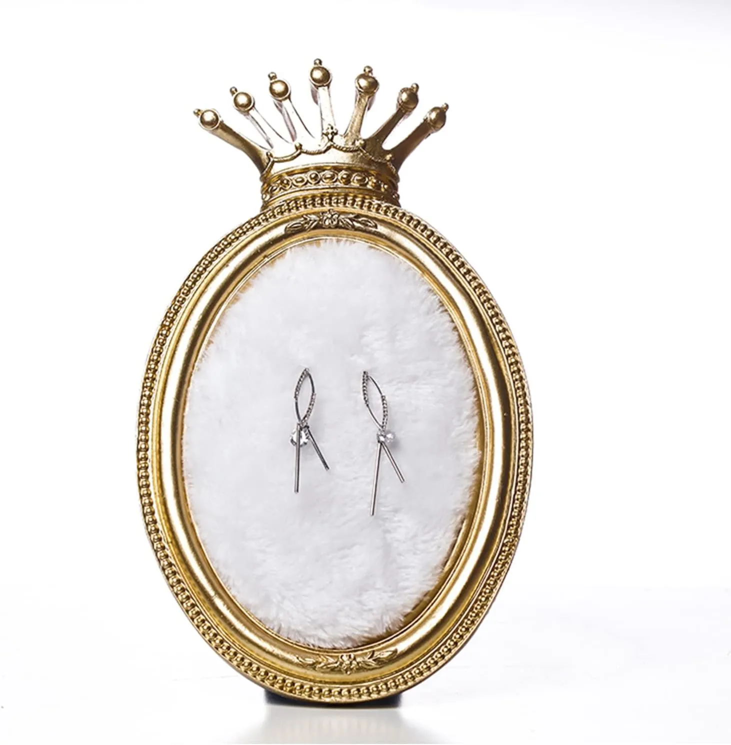 Jewelry Organizer Earring Display Display Crown Crown Jewelry Display Velvet Jewelry Frame Small Display Display