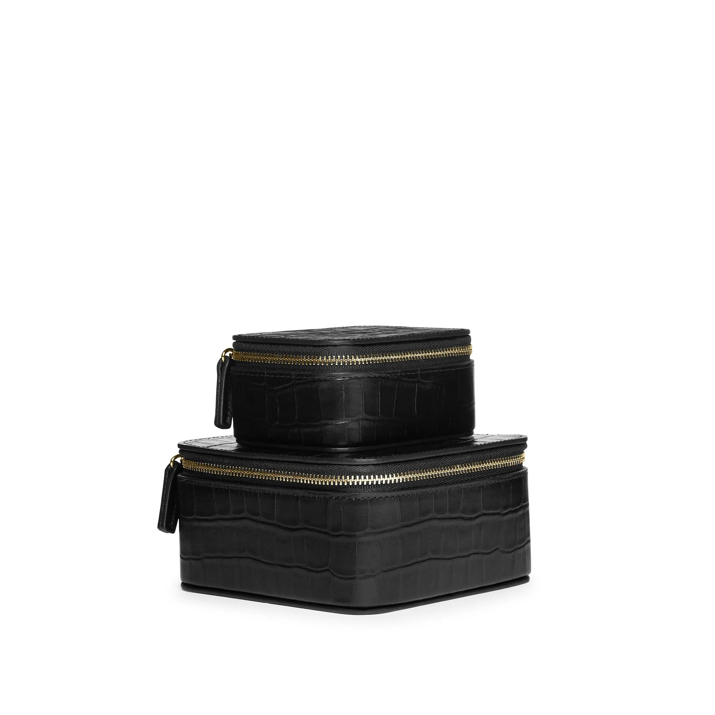 Jewelry Organizer Set Black Croc