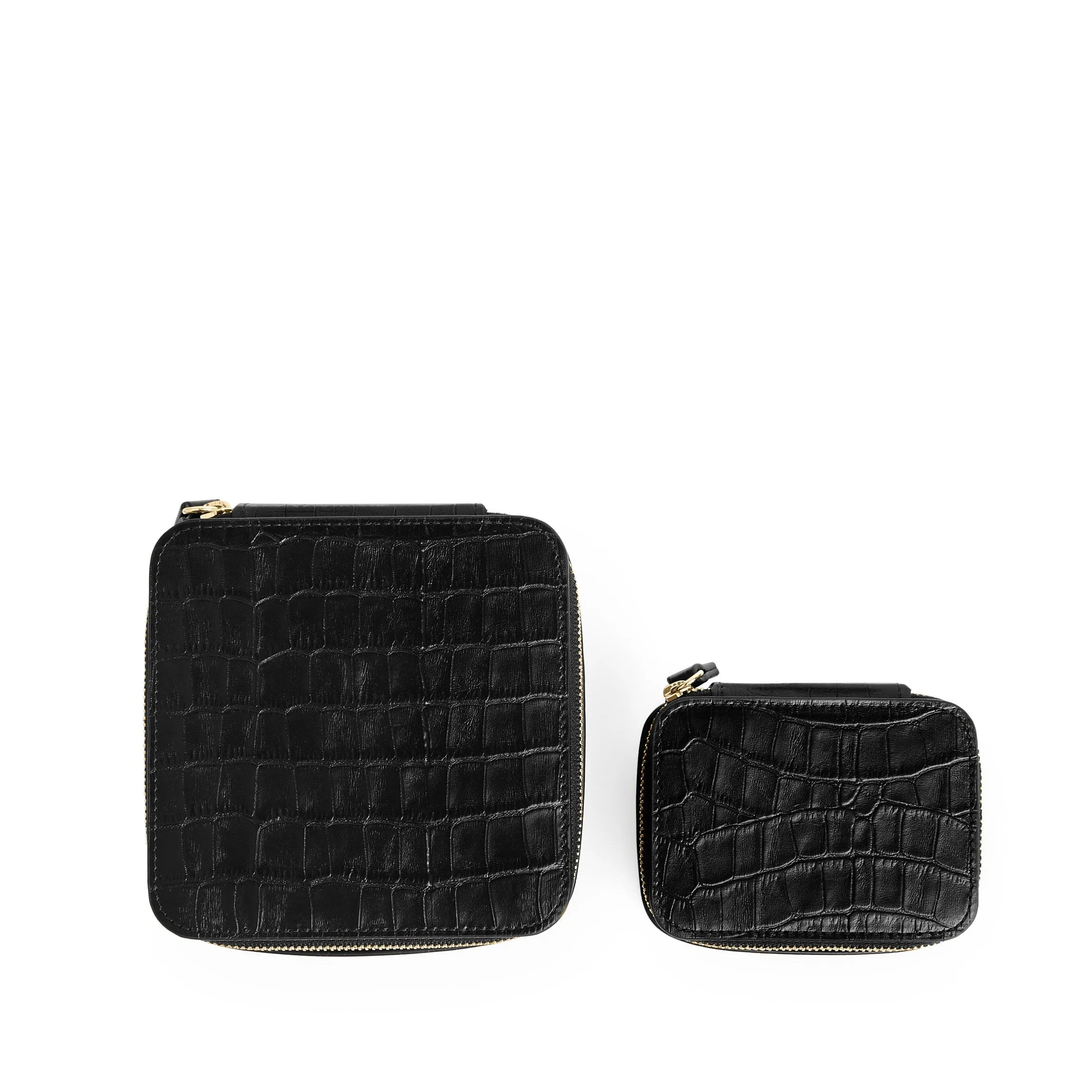 Jewelry Organizer Set Black Croc