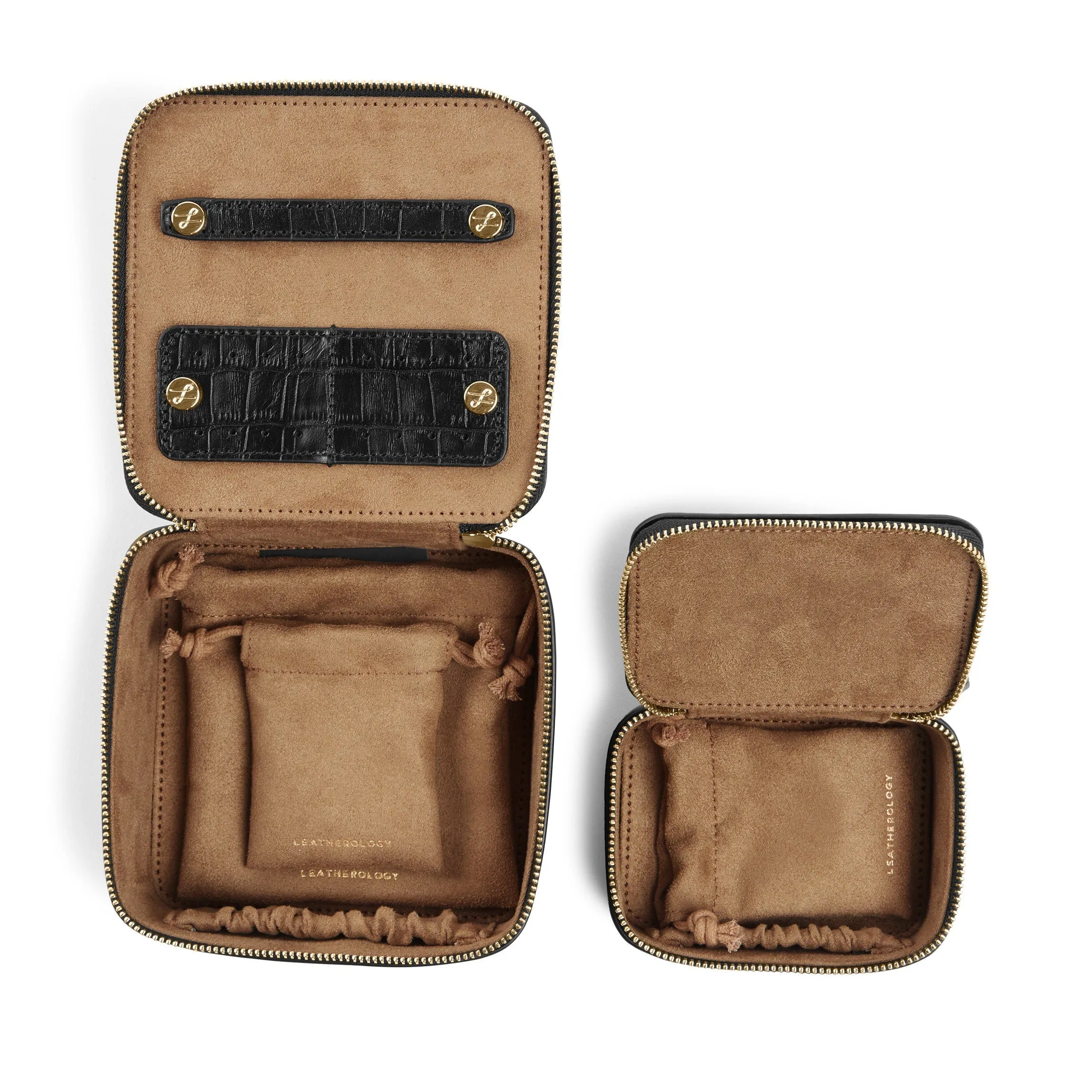 Jewelry Organizer Set Black Croc