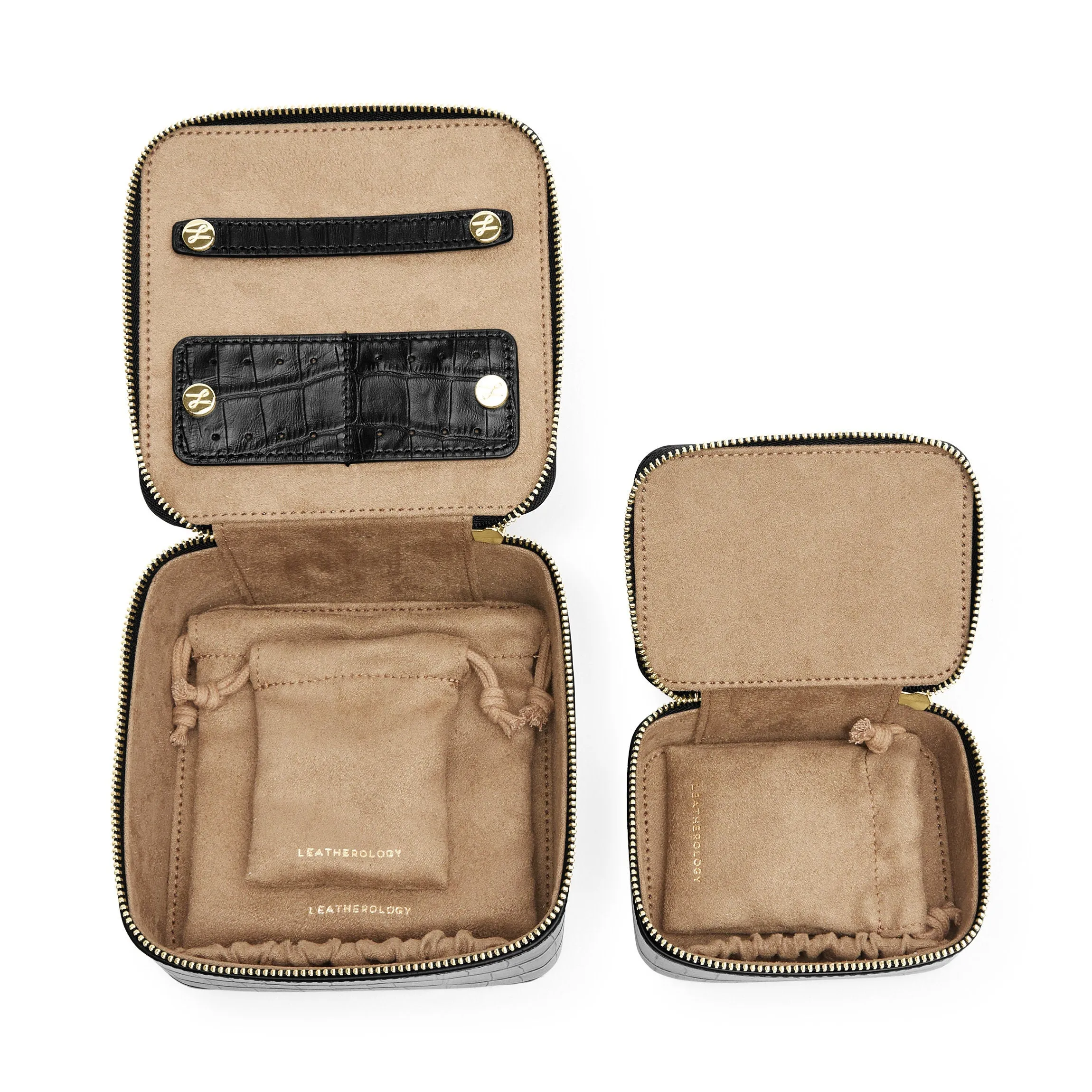 Jewelry Organizer Set Black Croc