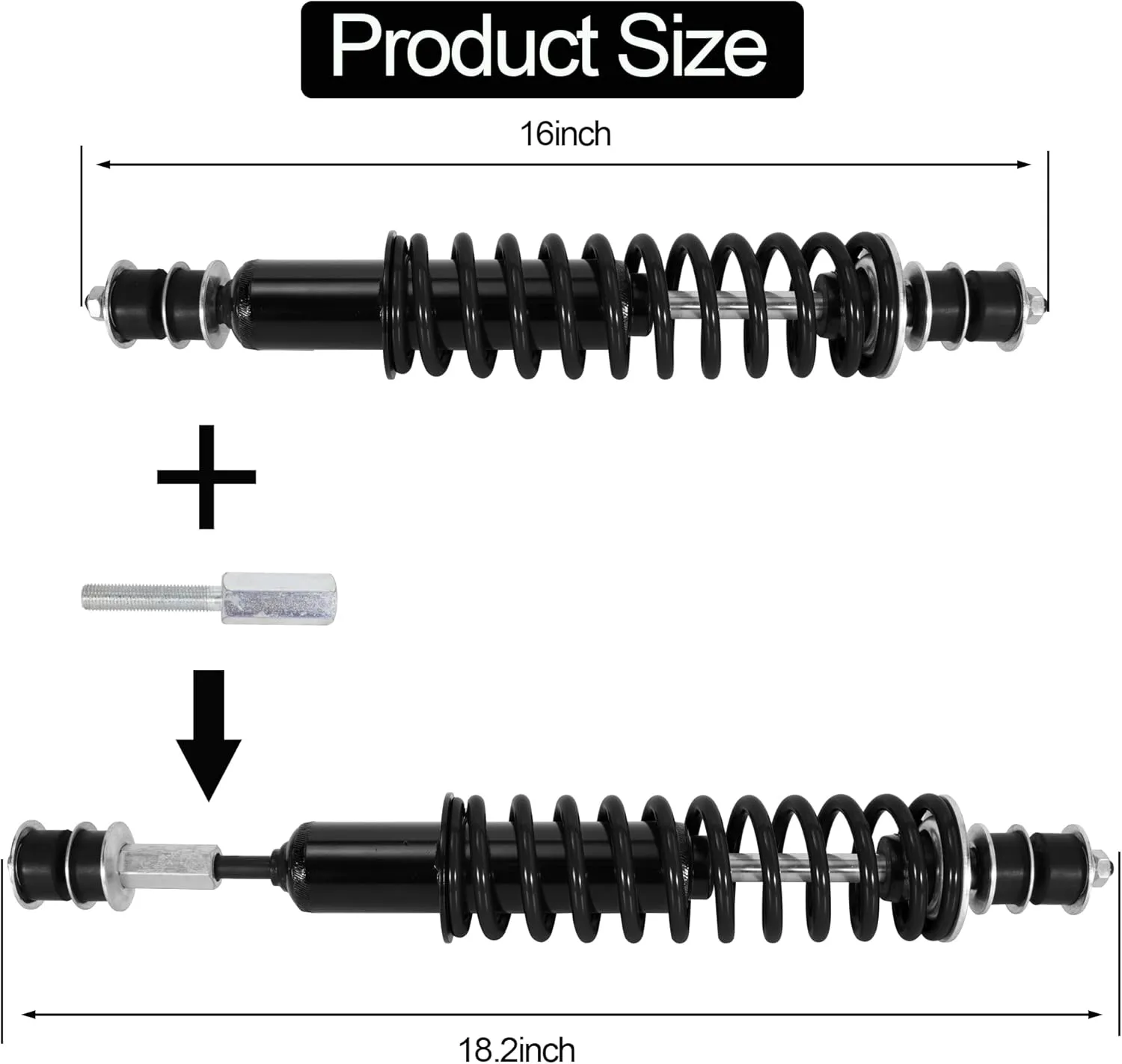 JIAYAN Golf Cart Front or Rear Shock Absorber with Heavy Duty Coil Springs Compatible with E-Z-GO TXT/Medalist 1994  Gas & Electric Models OEM# 70928-G01 76418-G01 70630-G01 (2Pcs)