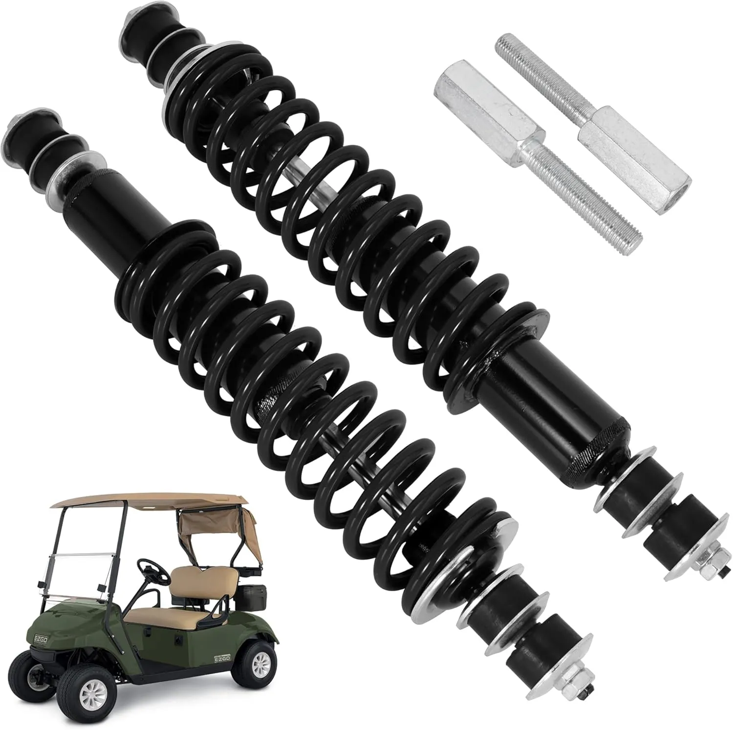 JIAYAN Golf Cart Front or Rear Shock Absorber with Heavy Duty Coil Springs Compatible with E-Z-GO TXT/Medalist 1994  Gas & Electric Models OEM# 70928-G01 76418-G01 70630-G01 (2Pcs)