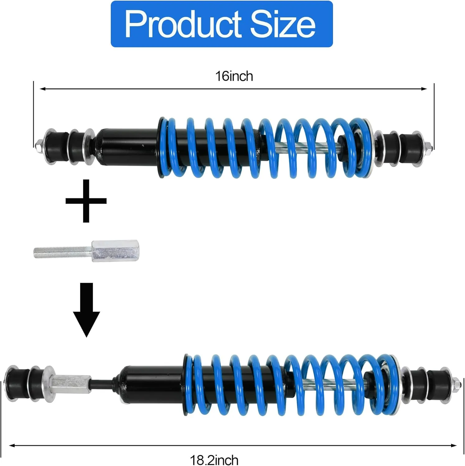 JIAYAN Golf Cart Front or Rear Shock Absorber with Heavy Duty Coil Springs Compatible with E-Z-GO TXT/Medalist 1994  Gas & Electric Models OEM# 70928-G01 76418-G01 70630-G01 (2Pcs)