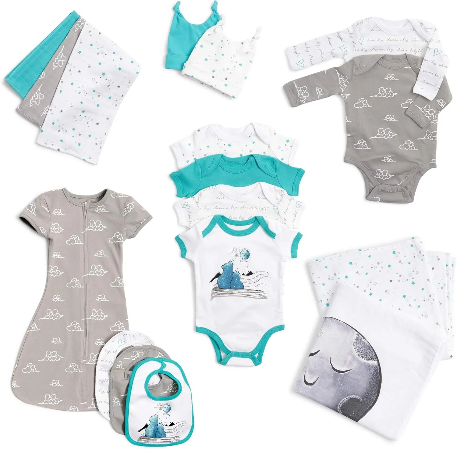JumpOff Jo - Newborn Baby Essentials Layette Gift Set for Babies- Newborn Clothes & Accessories Set, Shower Gifts for Newborn