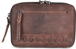 Kailey Concealed Self Defence Waist Bag by Lady Conceal - Buffalo or Suede Cowhide Leather, 3 Open Sides and Locking Zippers with Universal Holster (Mahogany) - 8" L x 5.5" H x 2.25"