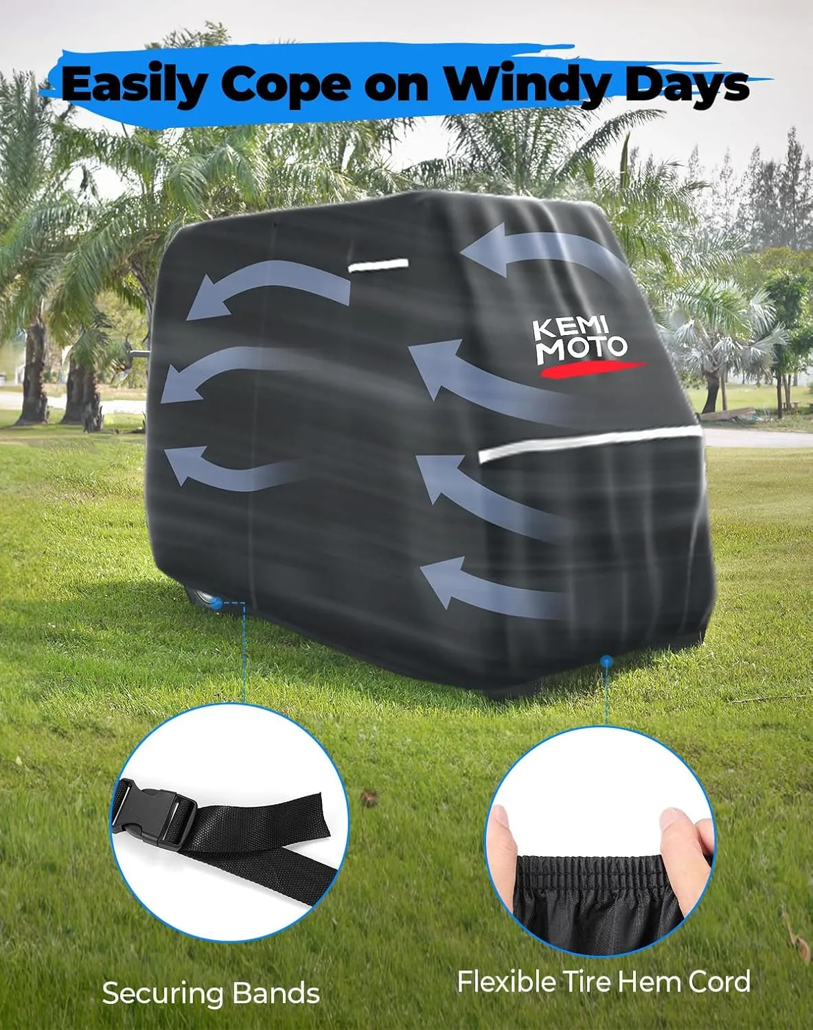 KEMIMOTO Golf Cart Cover, 2/2 2/4/4 2/6/6 2/8 Passenger Heavy Duty Golf Cart Rain Covers with Storage Bag Universal Compatible with EZGO Club Car