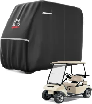 KEMIMOTO Golf Cart Cover, 2/2 2/4/4 2/6/6 2/8 Passenger Heavy Duty Golf Cart Rain Covers with Storage Bag Universal Compatible with EZGO Club Car