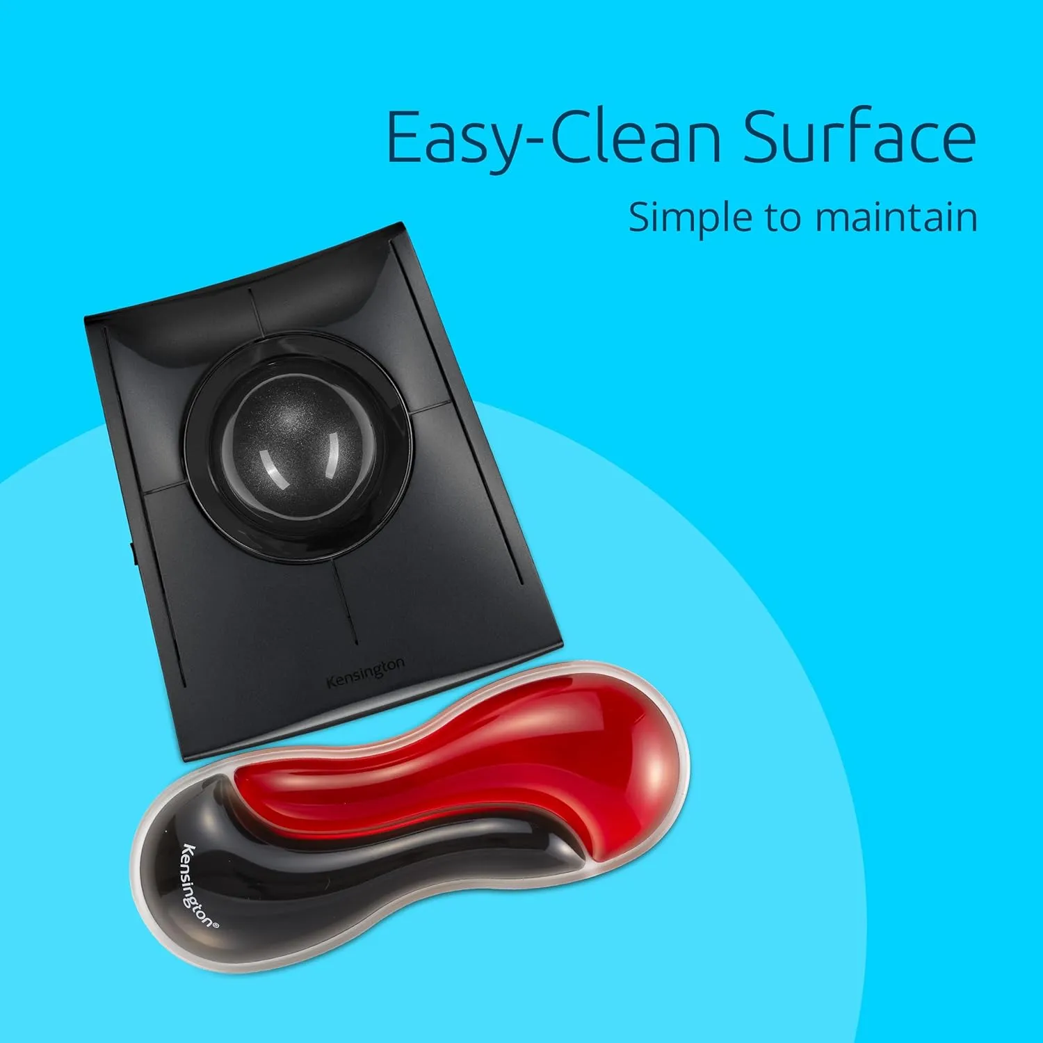 Kensington Slim Duo Gel Mouse Wrist Rest Support Cushion for Low Profile Mice & Trackballs, Ergonomic Mouse Wrist Support for Pain Relief, Comfortable Non-Skid Gel, Red 7.56" x 2.83" x 0.87" K62440NA