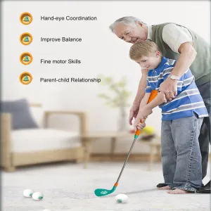 Kids Toddler Golf Set, Upgraded Kids Golf Cart，Unique Metal Golf Club Design, Indoor and Outdoor Golf Toys Sports Gift for Boys and Girls Aged 3-8 Years Old