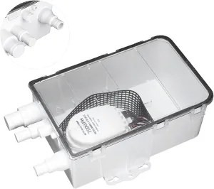 KIMISS Shower Sump Pump System Boat RV Bilge 12V 750GPH Marine Multi Port Drain Box shower sump