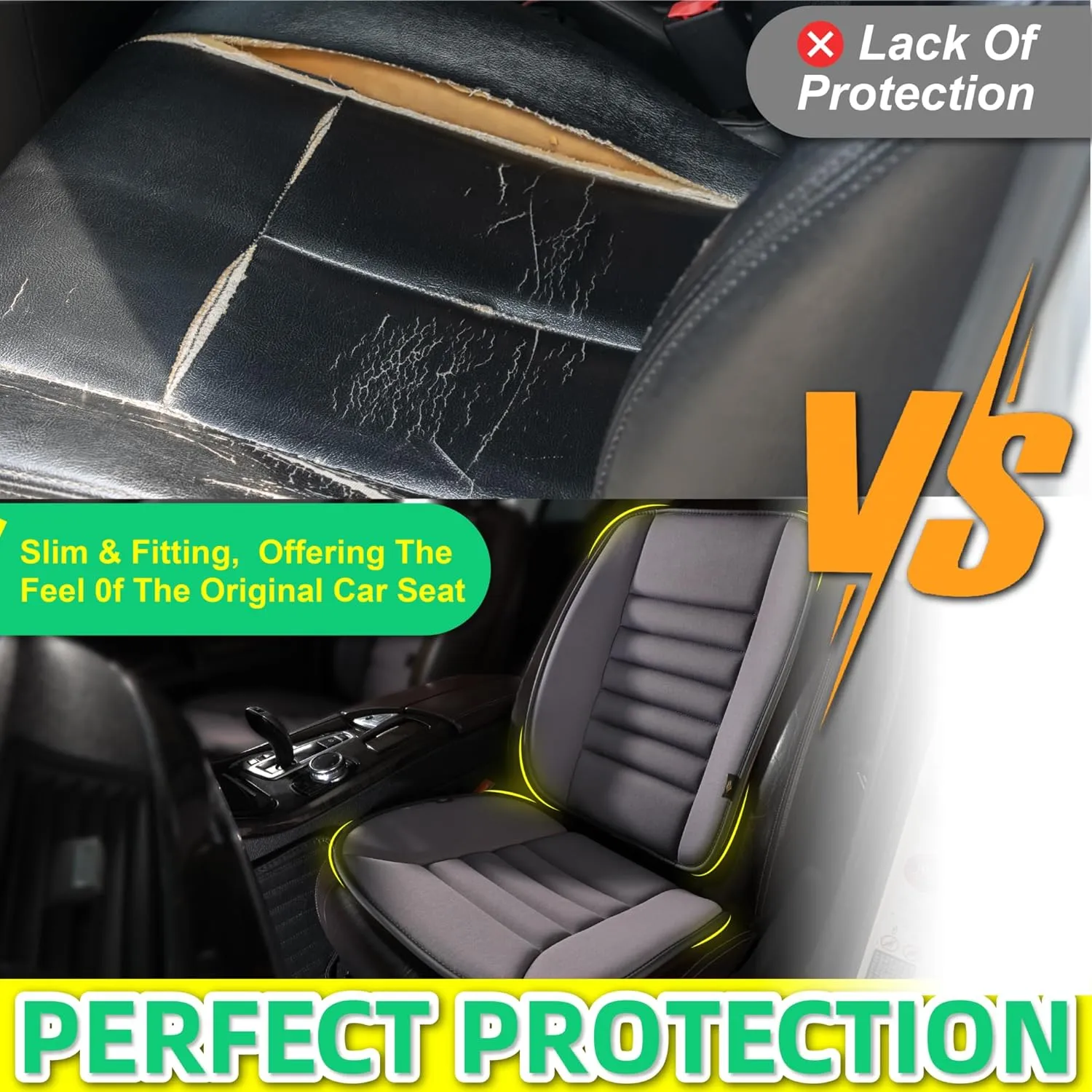 kingphenix Car Seat Cushion with Back Support Pillow: Enhanced Comfort Memory Foam Design for Pain Relief, Ideal for Drivers and Office Use - Ergonomic Lumbar Comfort for Long Sitting - Dark Grey