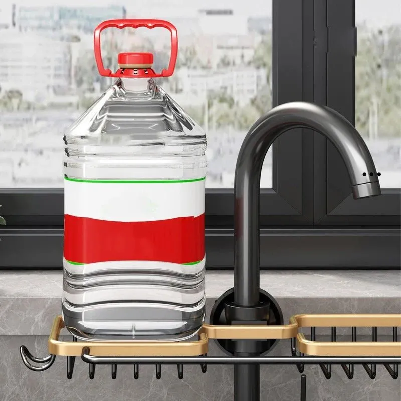 Kitchen Sink Drain Rack - Hanging Faucet Drain Rack for Sink Organizer