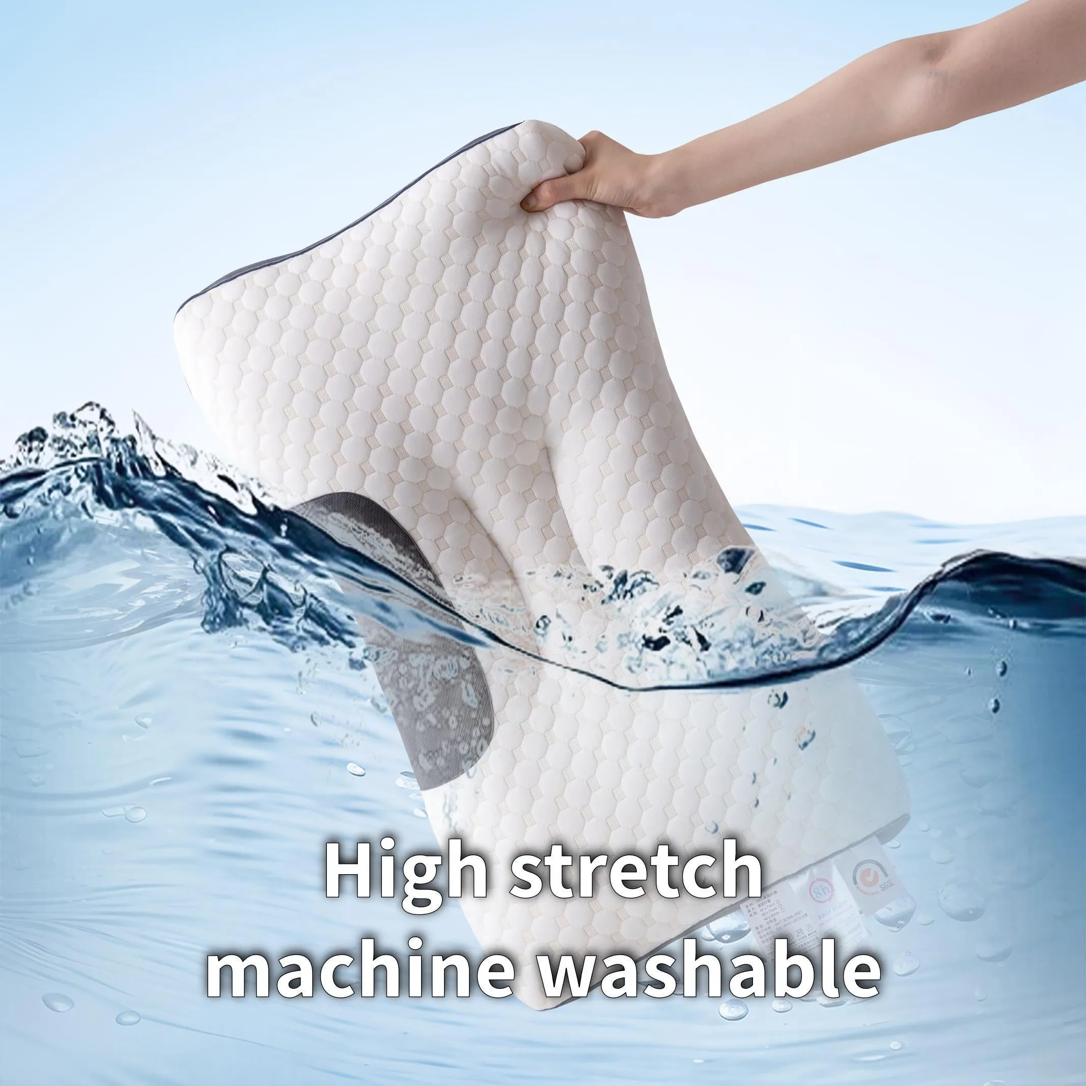 Knitted Massage Neck Pillow Adjustable Ergonomic Orthopedic Contour Support Pillow