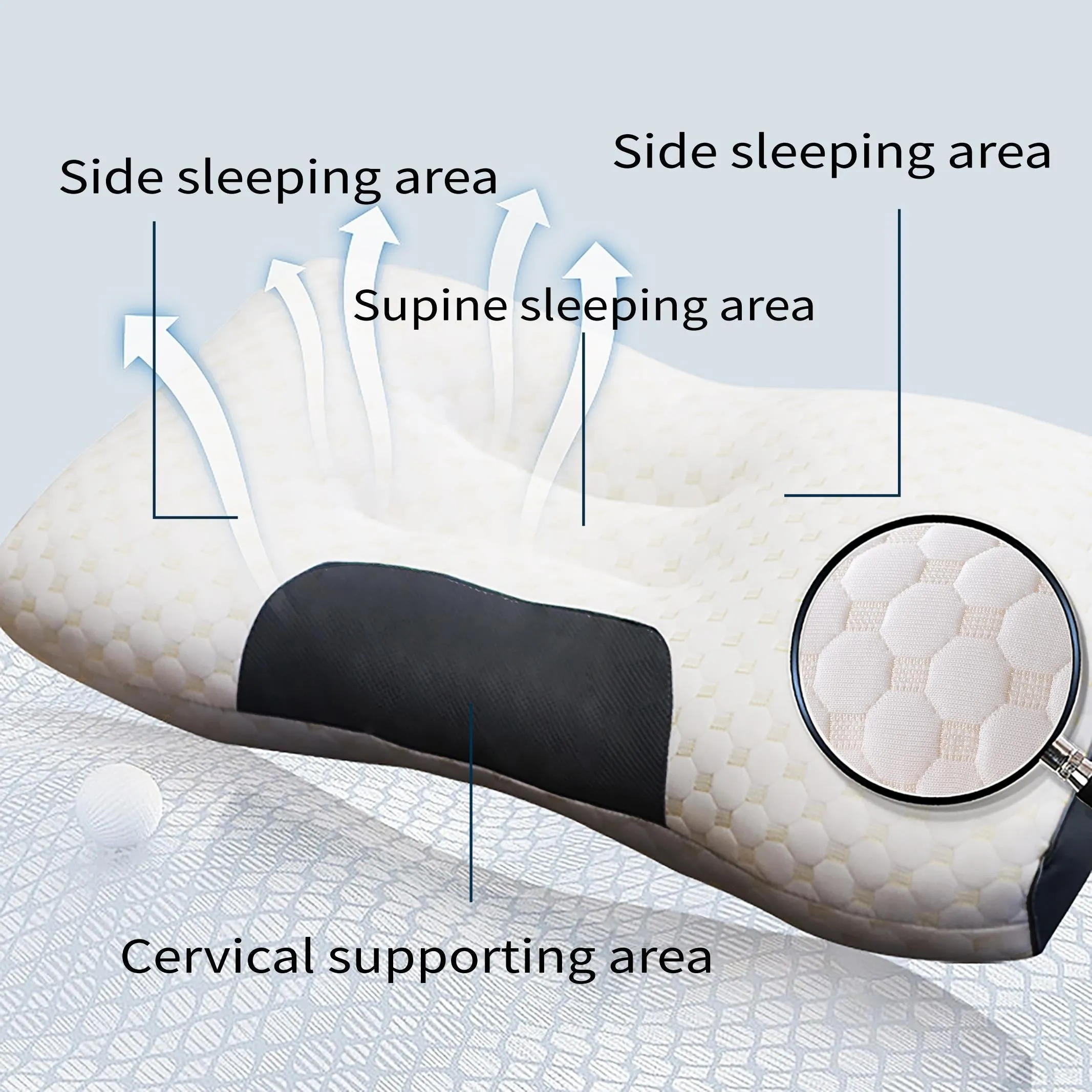 Knitted Massage Neck Pillow Adjustable Ergonomic Orthopedic Contour Support Pillow