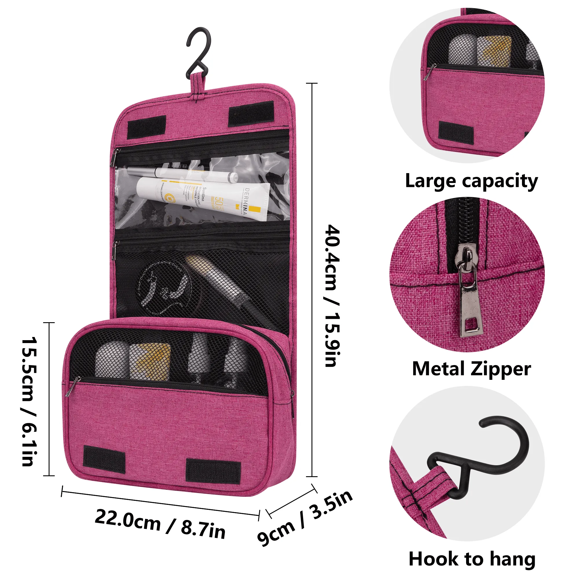 Lalola *Art U Wear* Cosmetic Travel Bag, HooArt Pink & Black/White