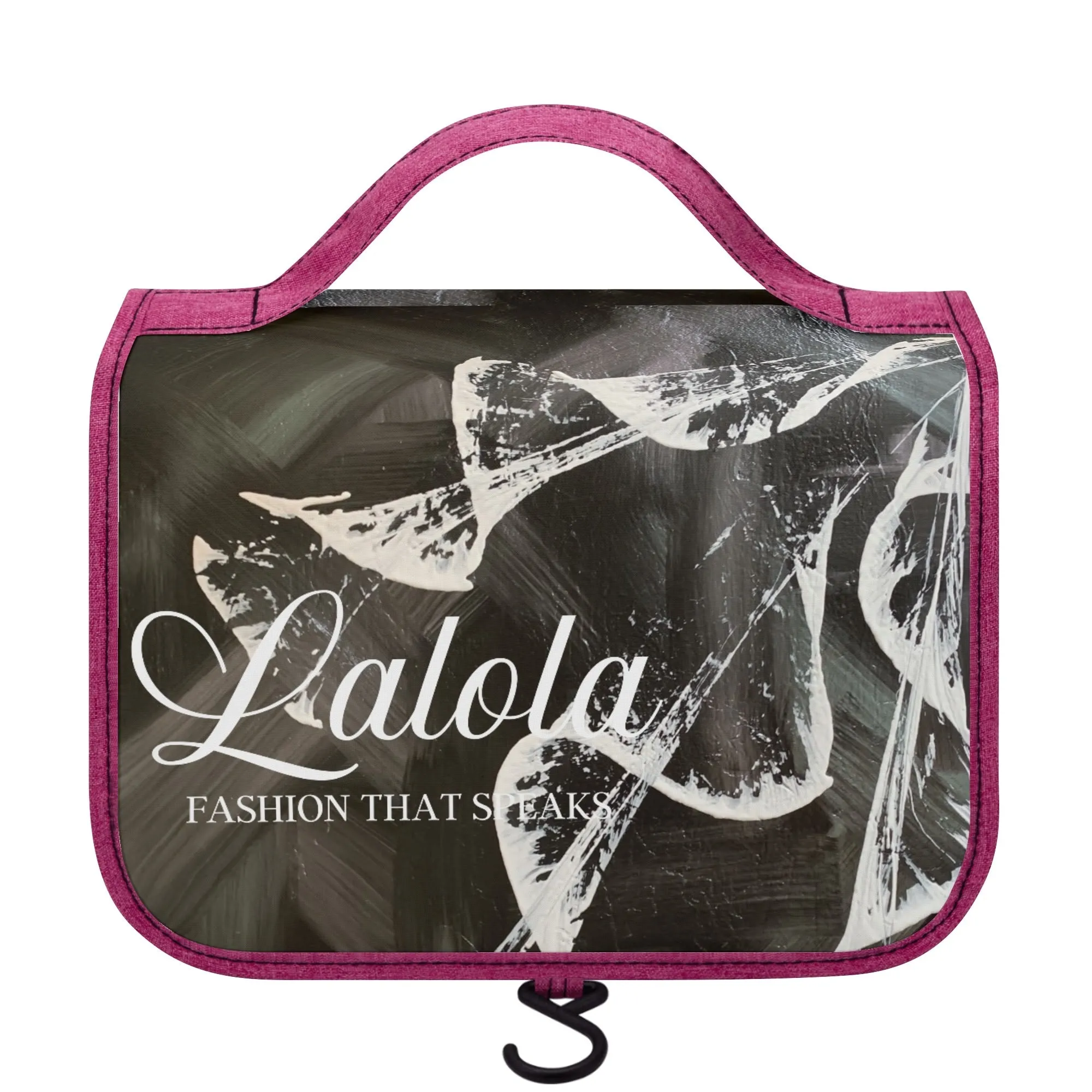 Lalola *Art U Wear* Cosmetic Travel Bag, HooArt Pink & Black/White