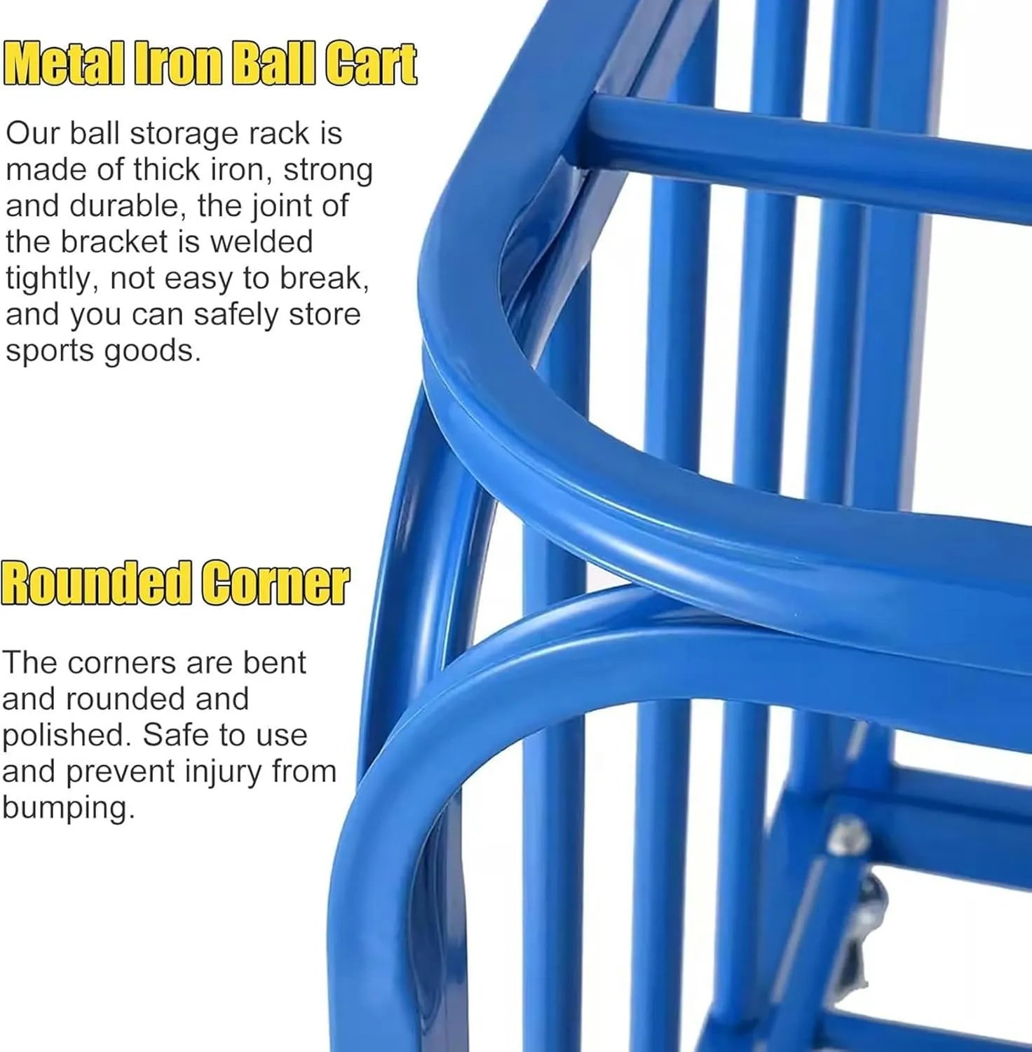 Large Capacity Rolling Ball Cage Sports Equipment Organizer, Outdoor School Ball Cart Storage with Lockable Wheels, Volleyball Soccer Basketball Rack with Lid~/