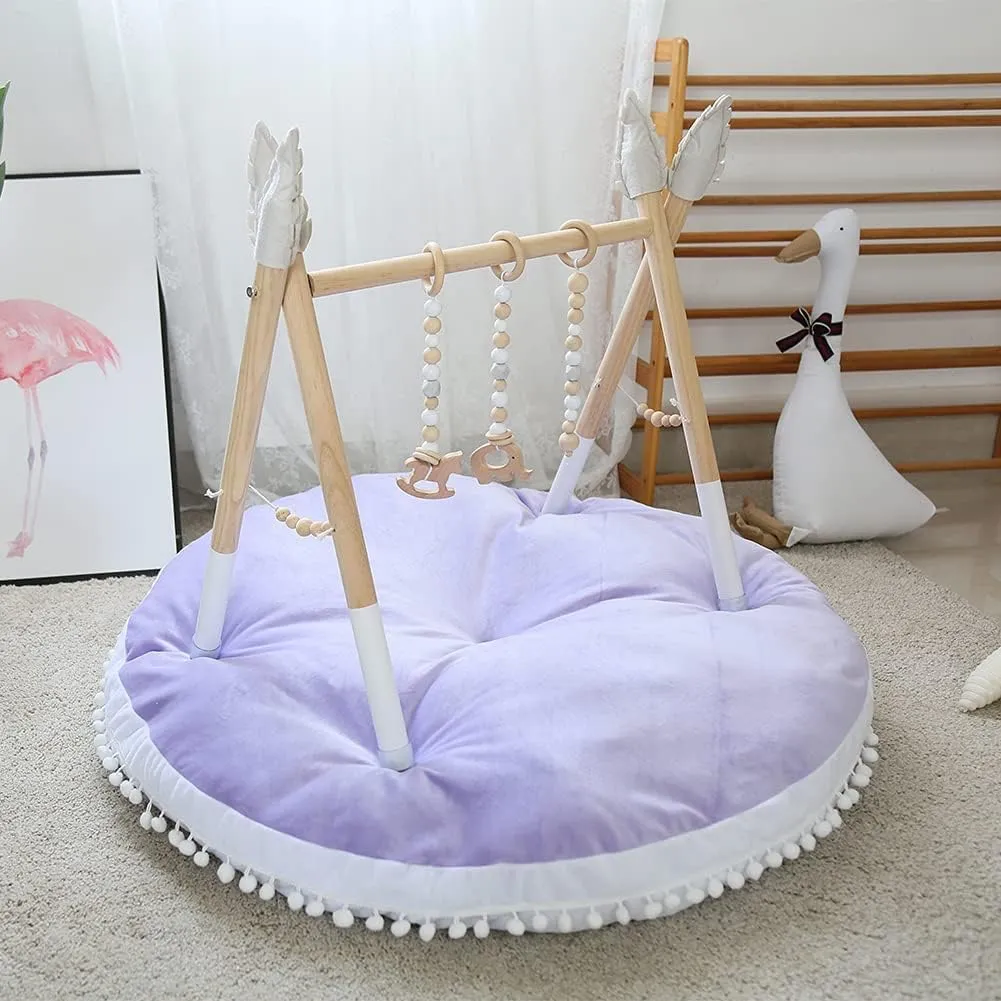 Large Floor Pillow Kids Round Floor Cushion Seating, 35 inches Big Circle Pillow, Round Floor Pillows Seating for Children, Oversized Mat for Reading Nook Teepee Playroom Nursery, Purple