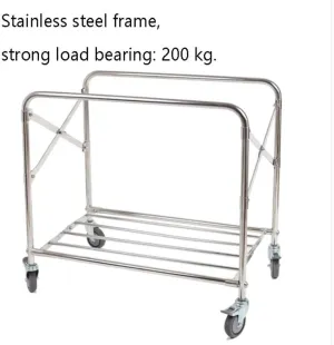 Large Movable Trolleys, Household Serving Cart Folding Laundry Sorter Cart with Rolling Wheels, Heavy-Duty Sorting Hamper with Movable Bags, Load