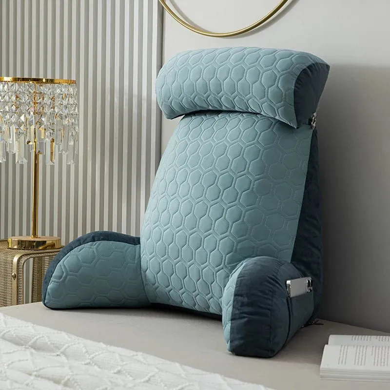 Large Reading Pillow with Detachable Neck Roll & Arms – Ultimate Comfort for Bed & Couch