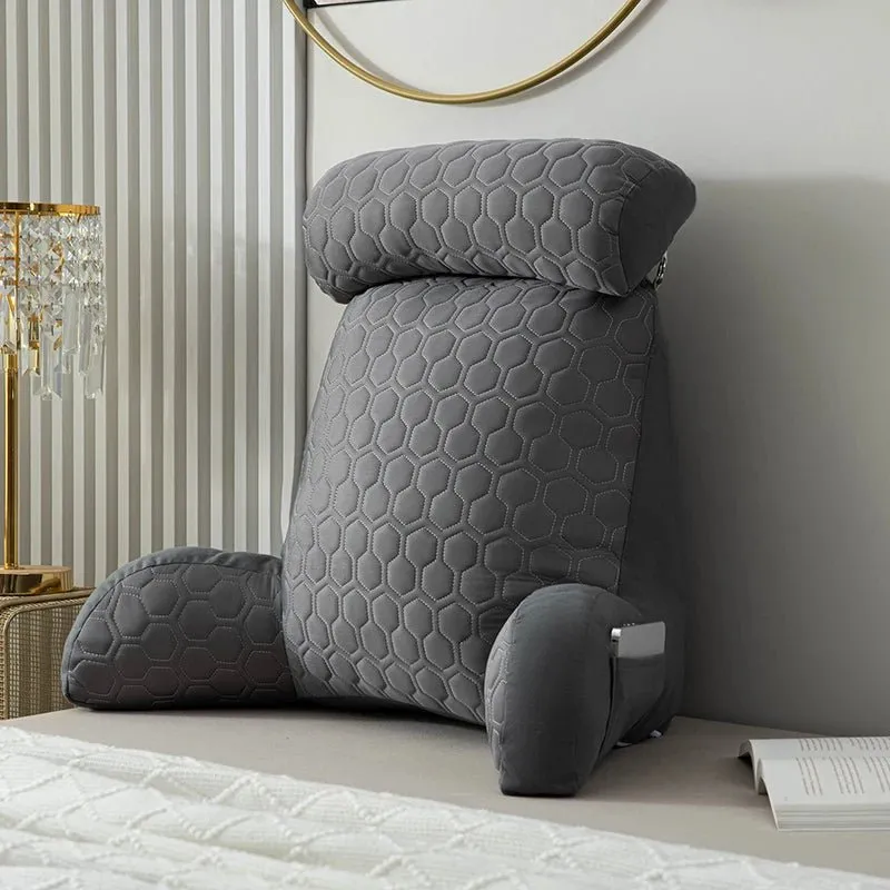 Large Reading Pillow with Detachable Neck Roll & Arms – Ultimate Comfort for Bed & Couch
