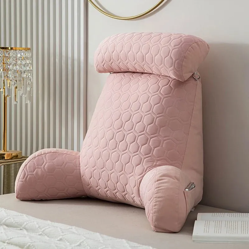 Large Reading Pillow with Detachable Neck Roll & Arms – Ultimate Comfort for Bed & Couch