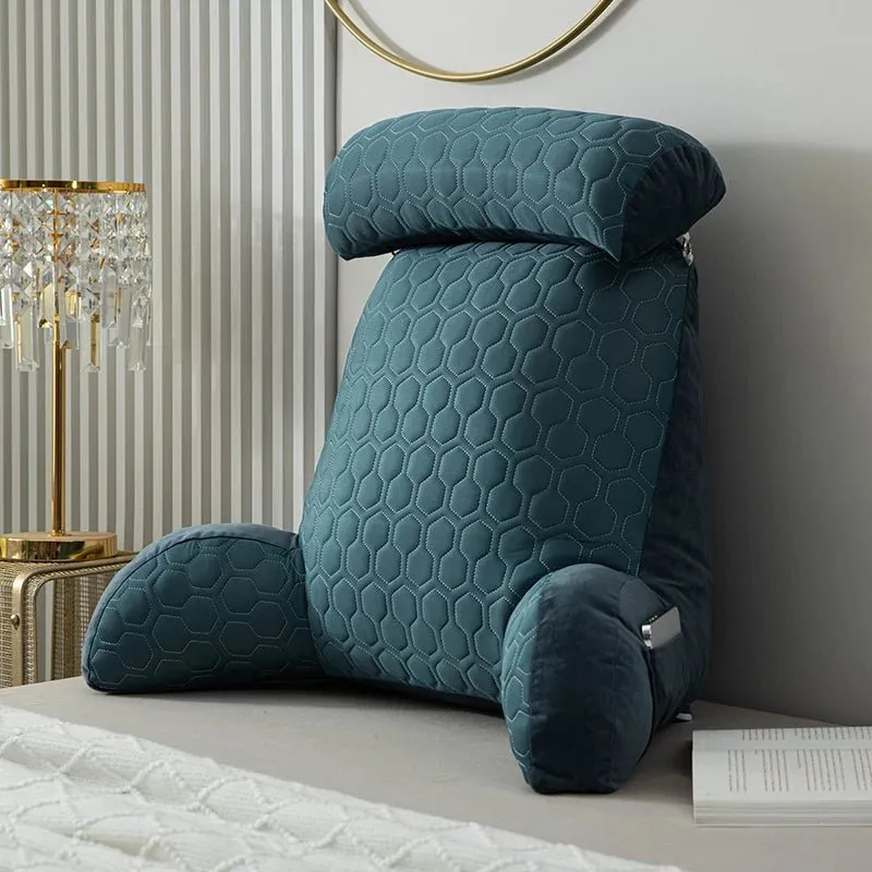 Large Reading Pillow with Detachable Neck Roll & Arms – Ultimate Comfort for Bed & Couch