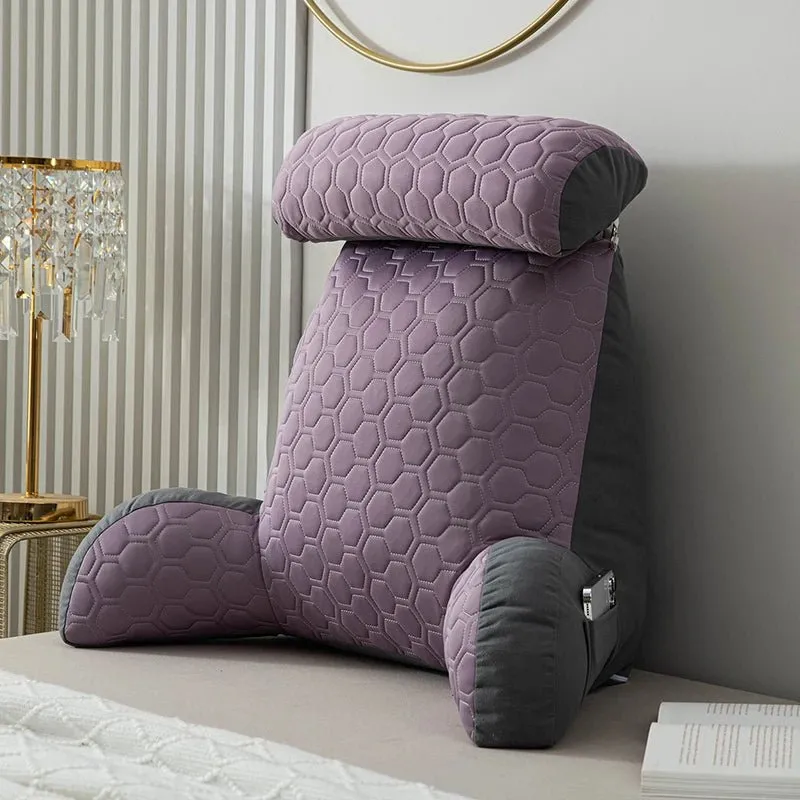 Large Reading Pillow with Detachable Neck Roll & Arms – Ultimate Comfort for Bed & Couch