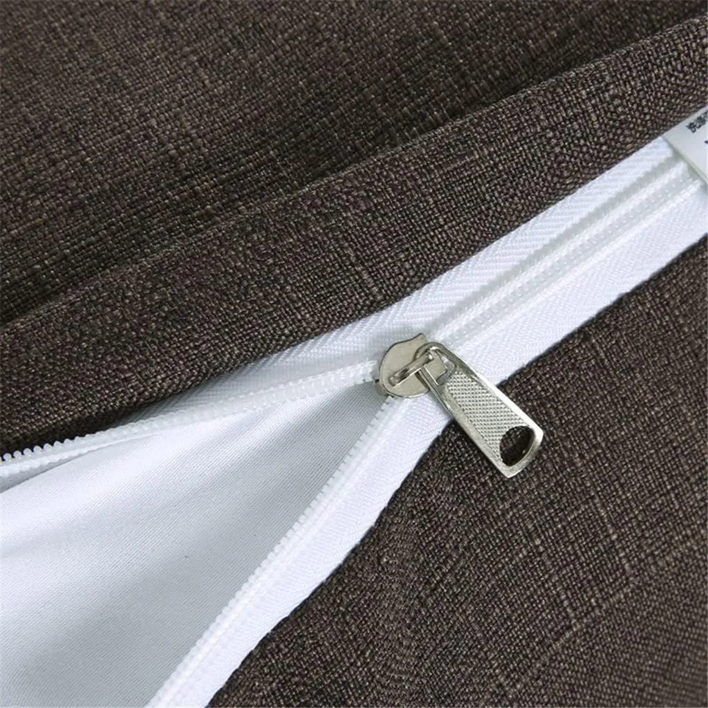 Large Triangular Wedge Headboard Pillow Soft Cotton Linen Backrest Pillows for Sitting in Bed Bed Back Positioning Support Daybed Reading Pillows with Removable Cover,Brown,Twin/39inch/100cm