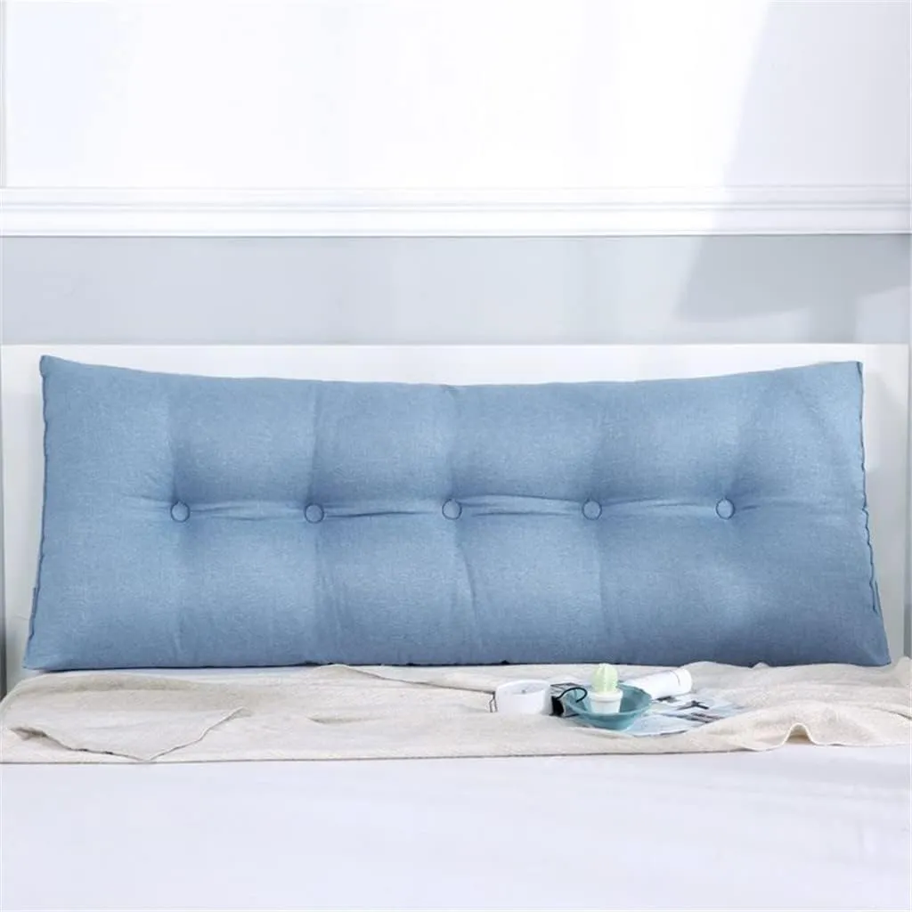 Large Triangular Wedge Headboard Pillow Soft Cotton Linen Backrest Pillows for Sitting in Bed Bed Back Positioning Support Daybed Reading Pillows with Removable Cover,B,Twin/39inch/100cm