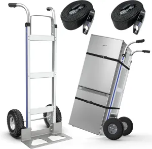 Large Wheel Hand Truck/Two Wheel Appliance Dolly Cart with 2 Straps / 600lb Load/Heavy Duty/for Equipment/Furniture/Electrical Appliances/Large Cartons/Warehouse