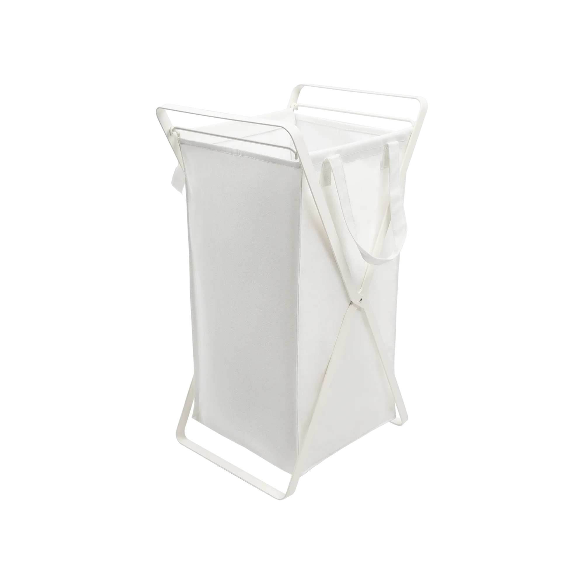 Laundry Hamper with Cotton Liner - Two Sizes - Steel   Cotton from Yamazaki Home
