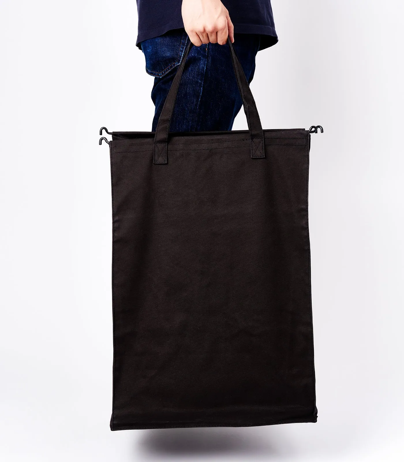 Laundry Hamper with Cotton Liner - Two Sizes - Steel   Cotton from Yamazaki Home