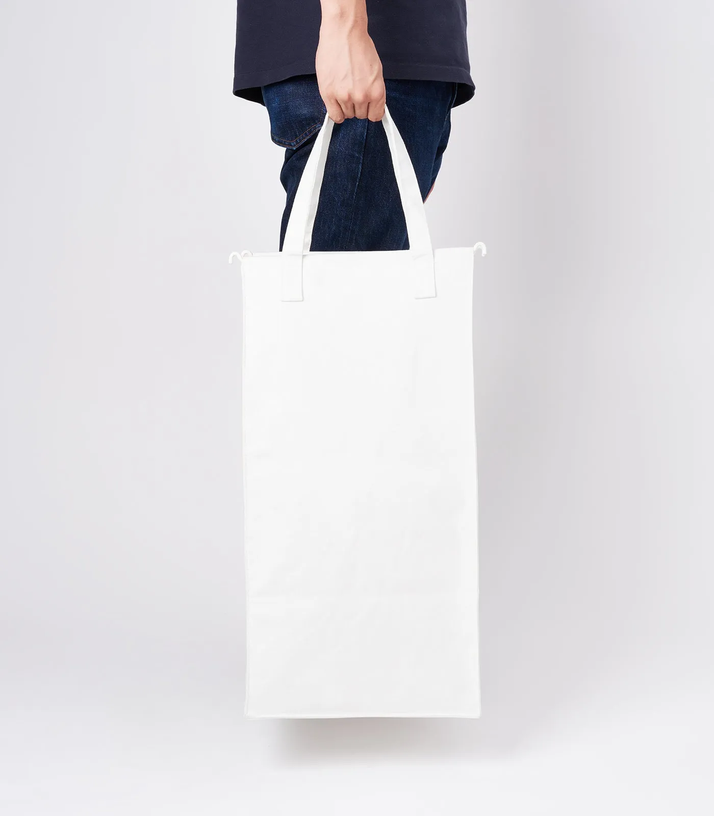 Laundry Hamper with Cotton Liner - Two Sizes - Steel   Cotton from Yamazaki Home