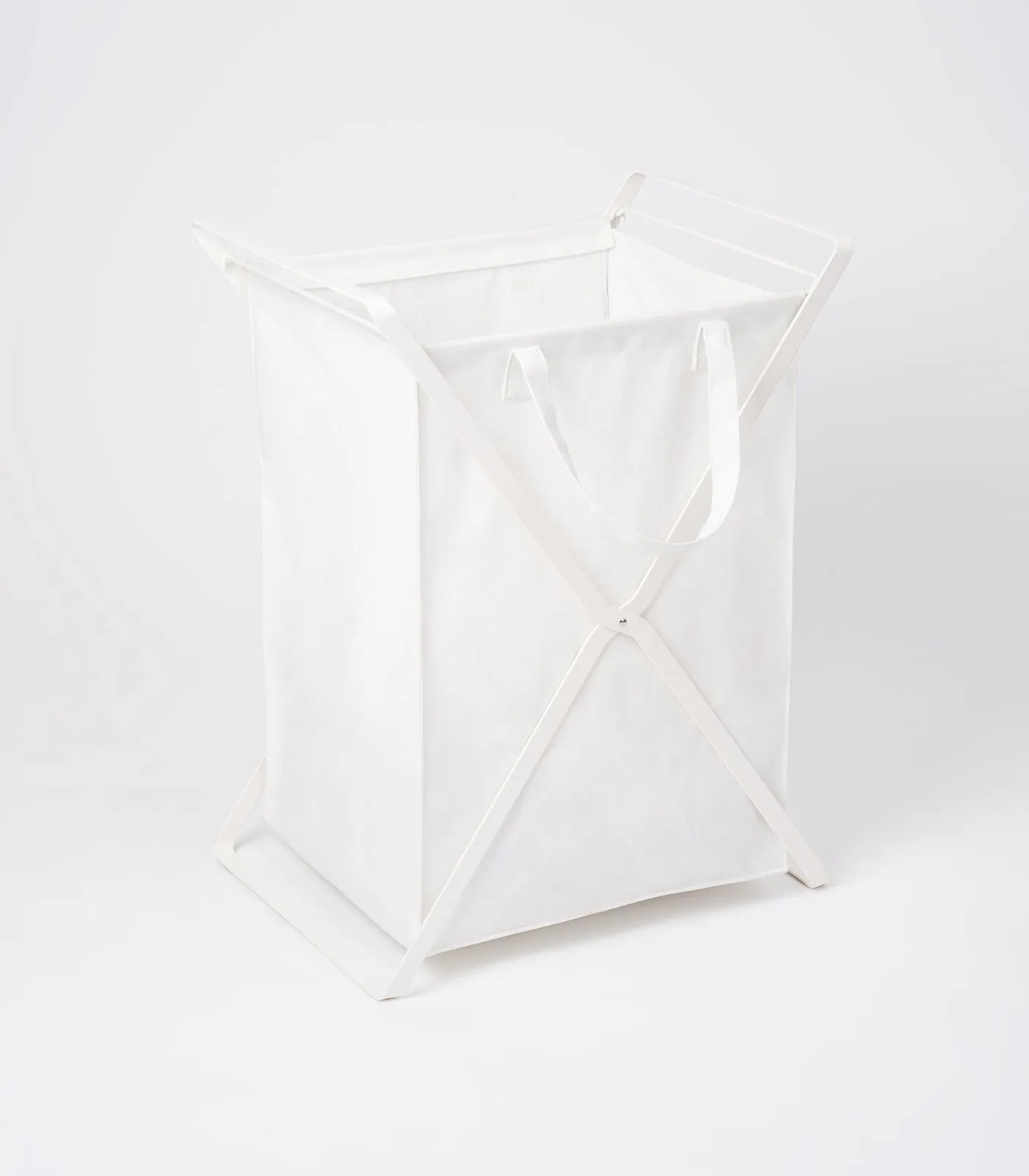 Laundry Hamper with Cotton Liner - Two Sizes - Steel   Cotton from Yamazaki Home
