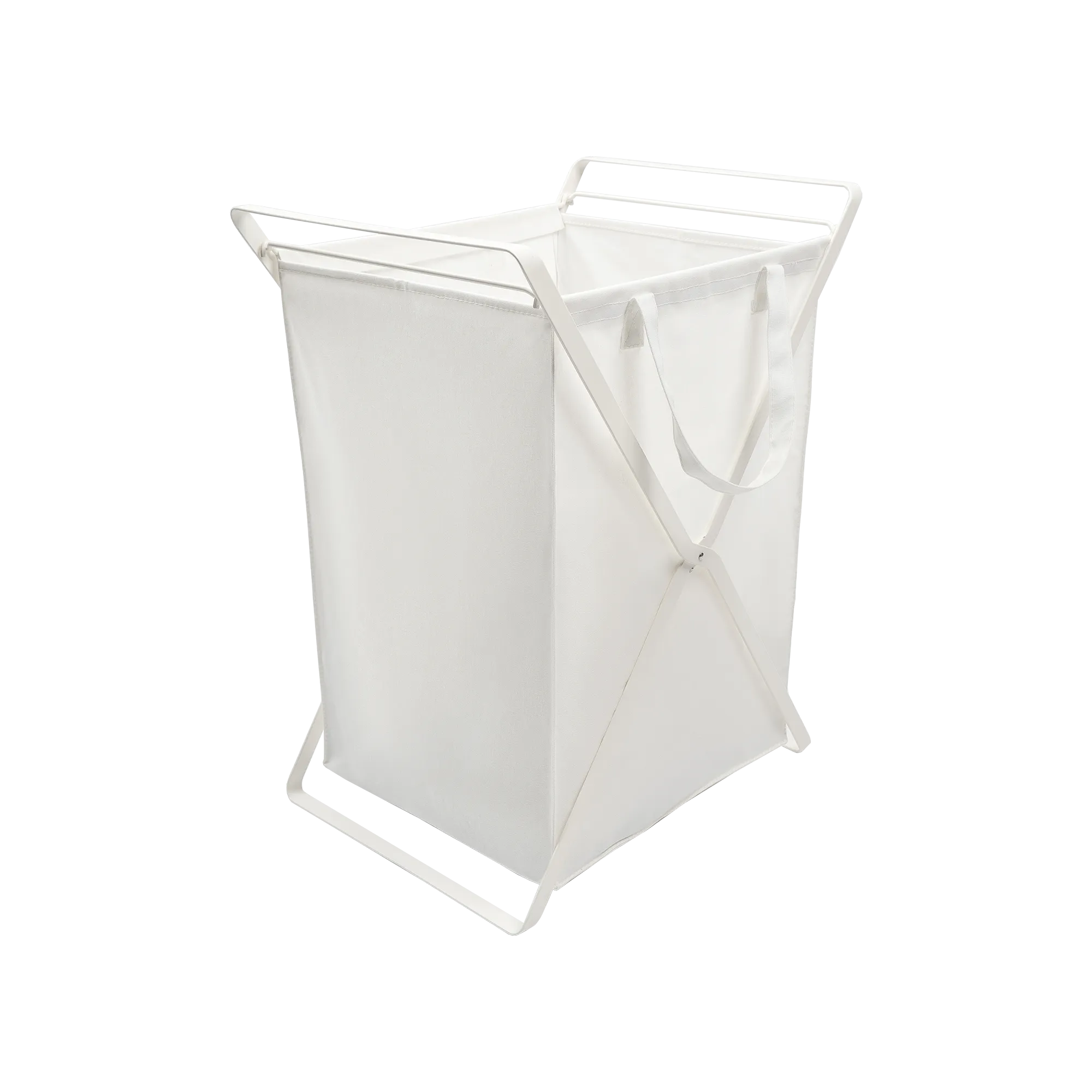 Laundry Hamper with Cotton Liner - Two Sizes - Steel   Cotton from Yamazaki Home