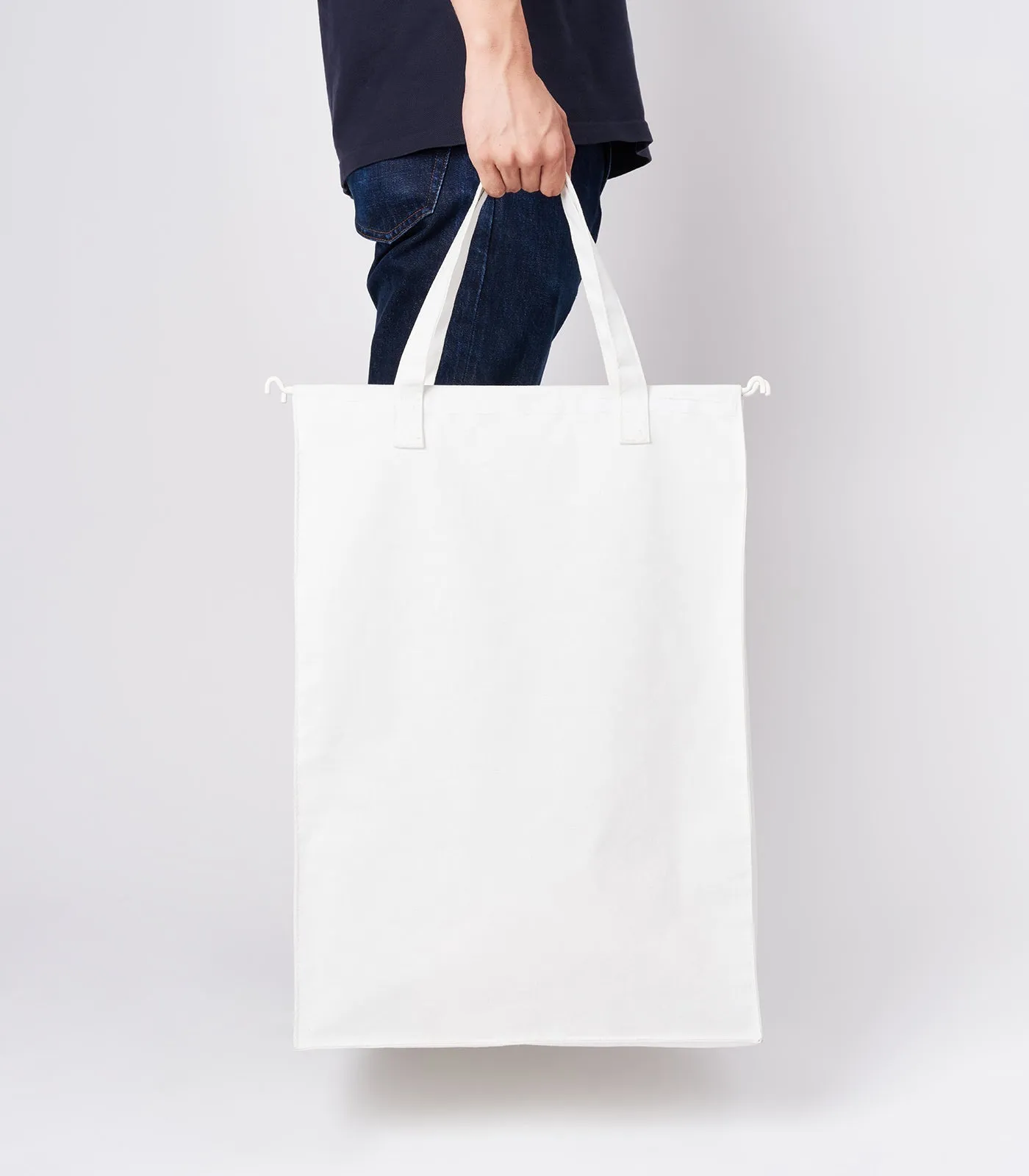 Laundry Hamper with Cotton Liner - Two Sizes - Steel   Cotton from Yamazaki Home