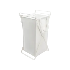 Laundry Hamper with Cotton Liner - Two Sizes - Steel   Cotton from Yamazaki Home
