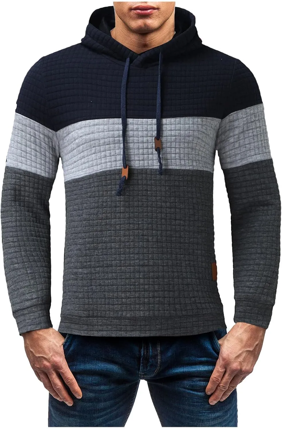 LCMTWX Men Hoodies Casual Hoodies for Men Jacket Casual Stitching Hooded Zipper Sweaters Coat Loose Warm Winter Jacket