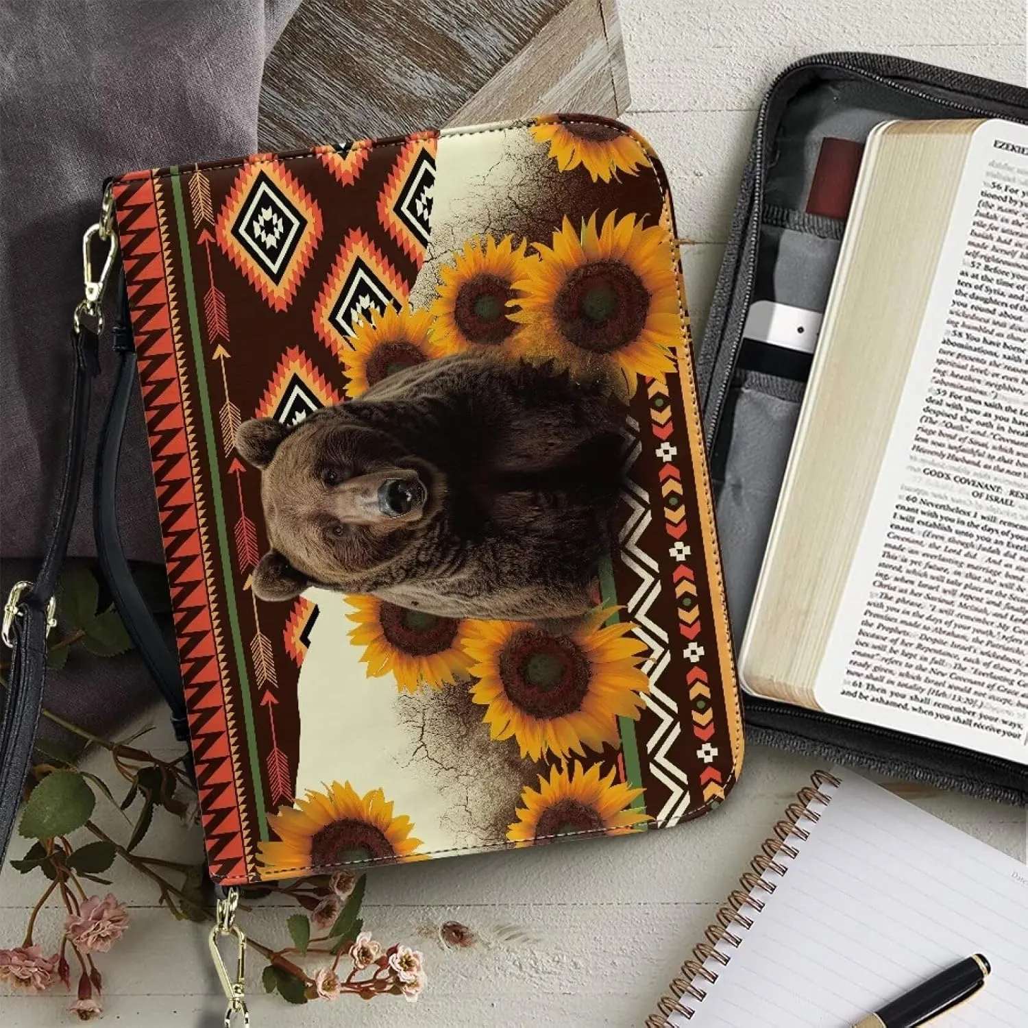 Leather Bible Covers Bible Book Covers Bible Covers for Women Men with Pockets Bible Accessories Kit