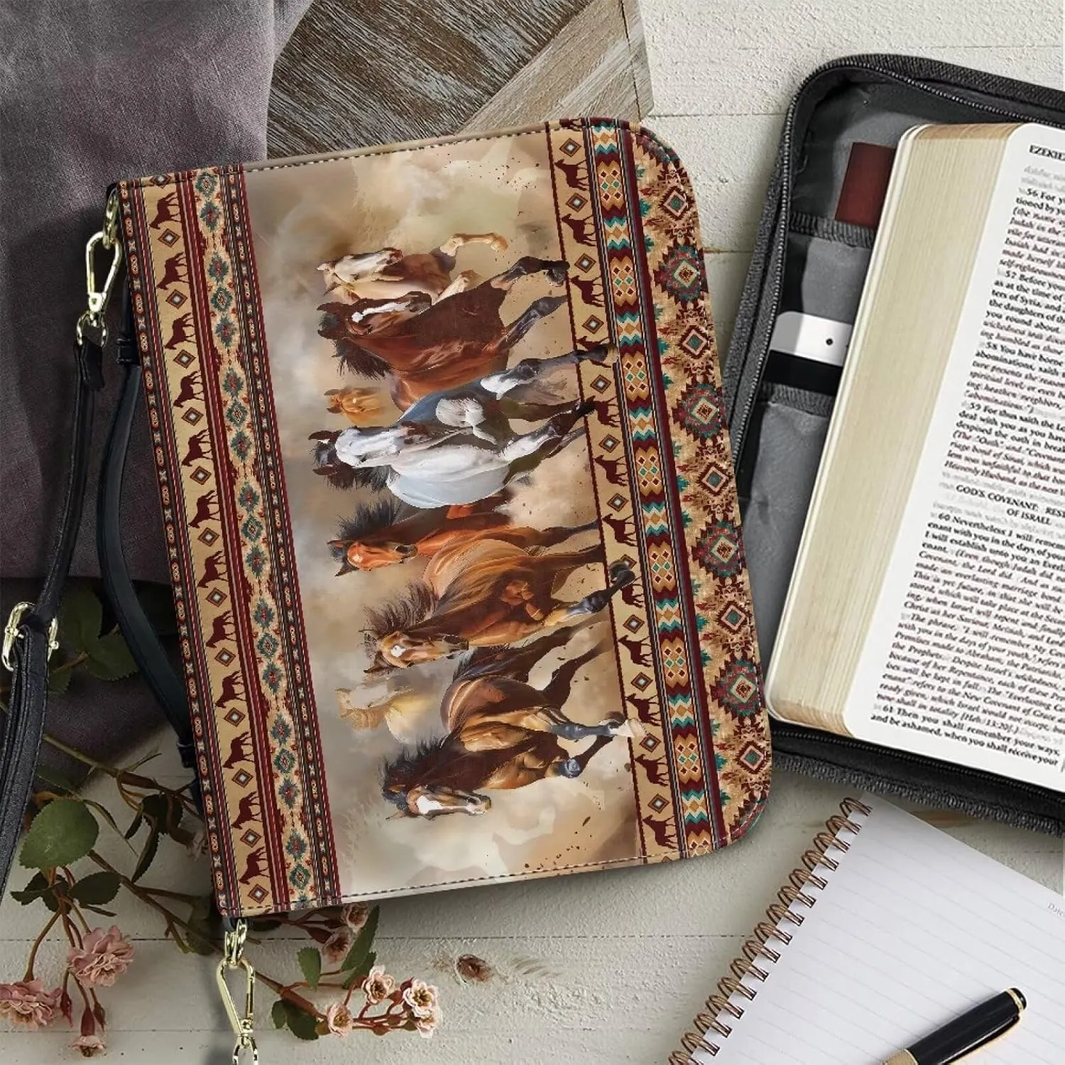 Leather Bible Covers Bible Book Covers Bible Covers for Women Men with Pockets Bible Accessories Kit
