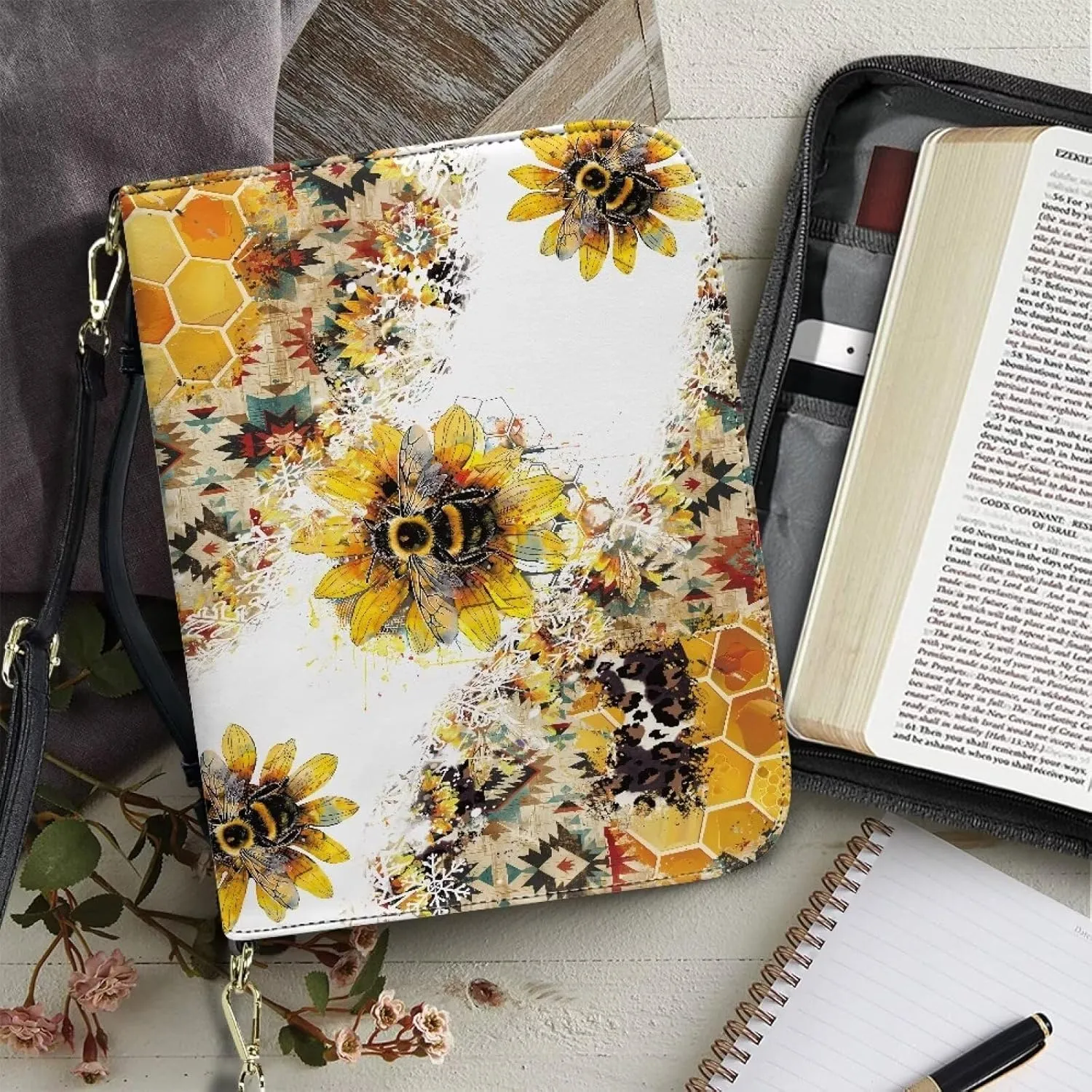 Leather Bible Covers Bible Book Covers Bible Covers for Women Men with Pockets Bible Accessories Kit