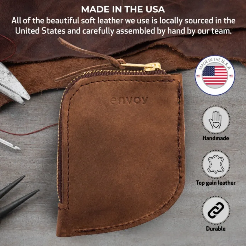 Leather Cash Organizer with Knife and Flashlight Holder