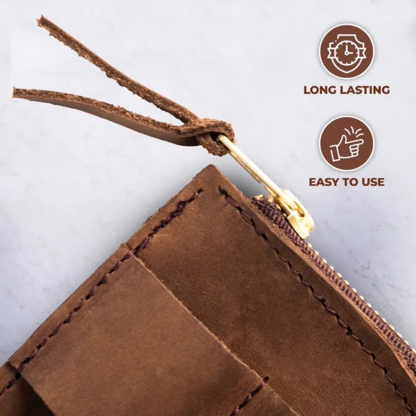 Leather Cash Organizer with Knife and Flashlight Holder