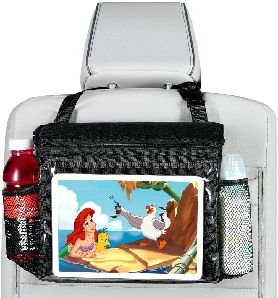 lebogner Insulated Car Seat Back Organizer   iPad And Tablet Holder, Auto Driver Or Passenger Accessories Organizer, Vehicle Front Seat Caddy, Personal Travel Cooler Storage Bag For Adults & Kids