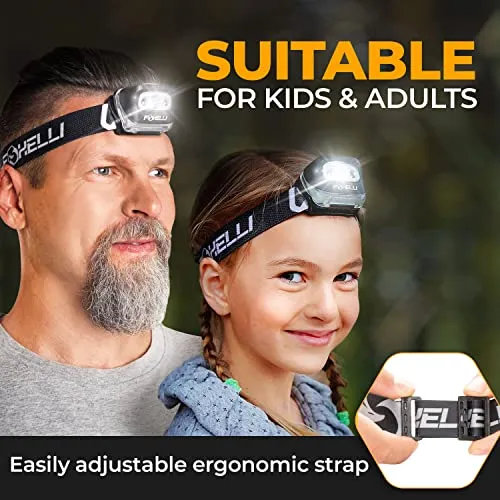 LED Headlamp Flashlight for Adults & Kids,Running,Camping,Hiking Head Lamp with Batteries