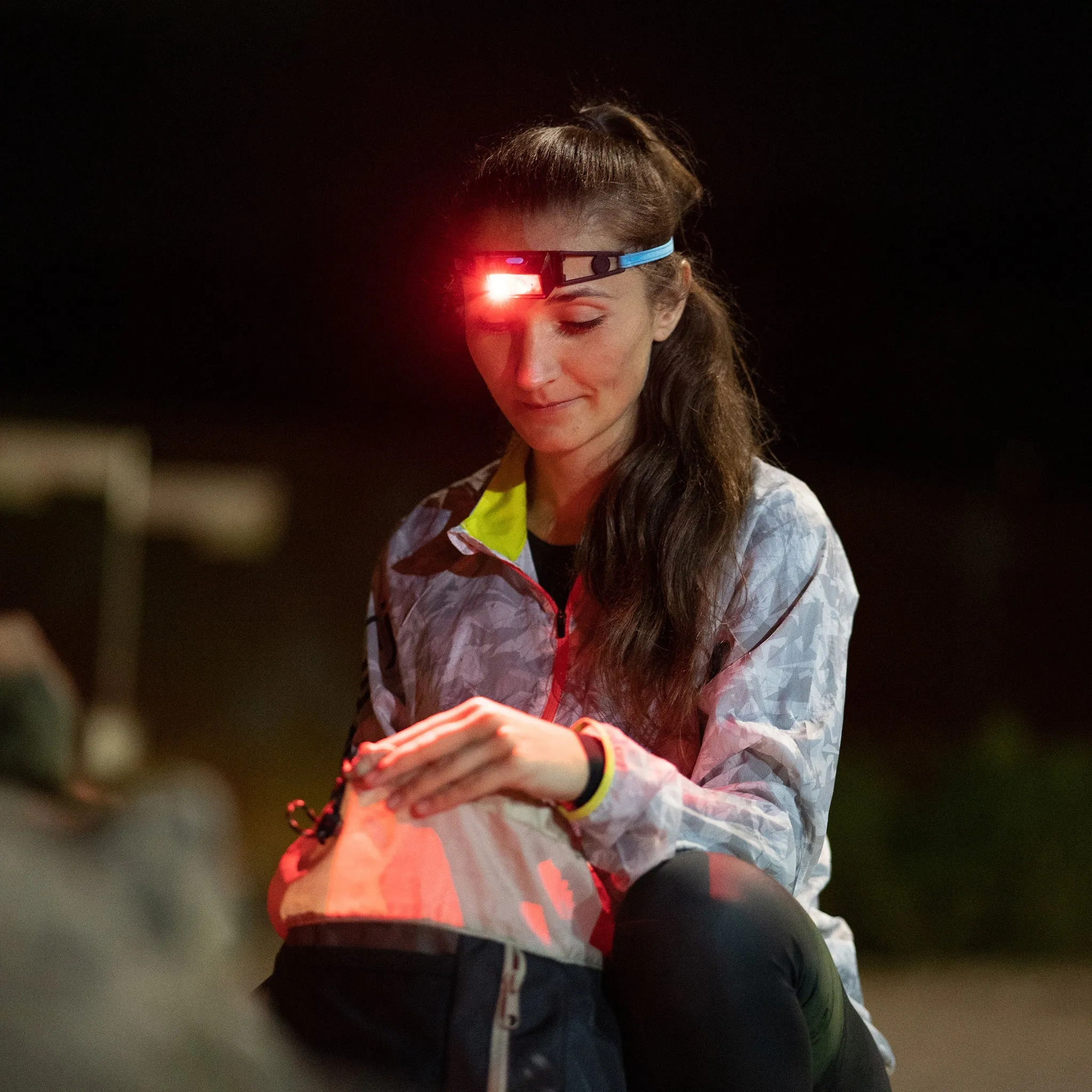 Ledlenser NEO1R 250lm Wide Beam 39gm Rechargeable Running Sports Red Safety Light Headlamp Blue