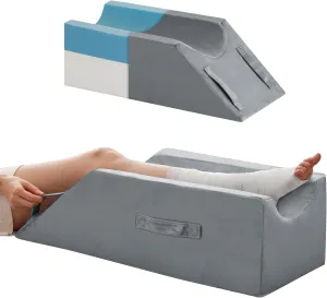 Leg Elevation Pillows for After Surgery, Injury or Rest, Memory Foam Leg Elevating Pillow, Leg Pillow Elevation Blood Circulation, Knee Pillow Wedge Pillow for Knee Hip Ankle Pain Relief, Grey